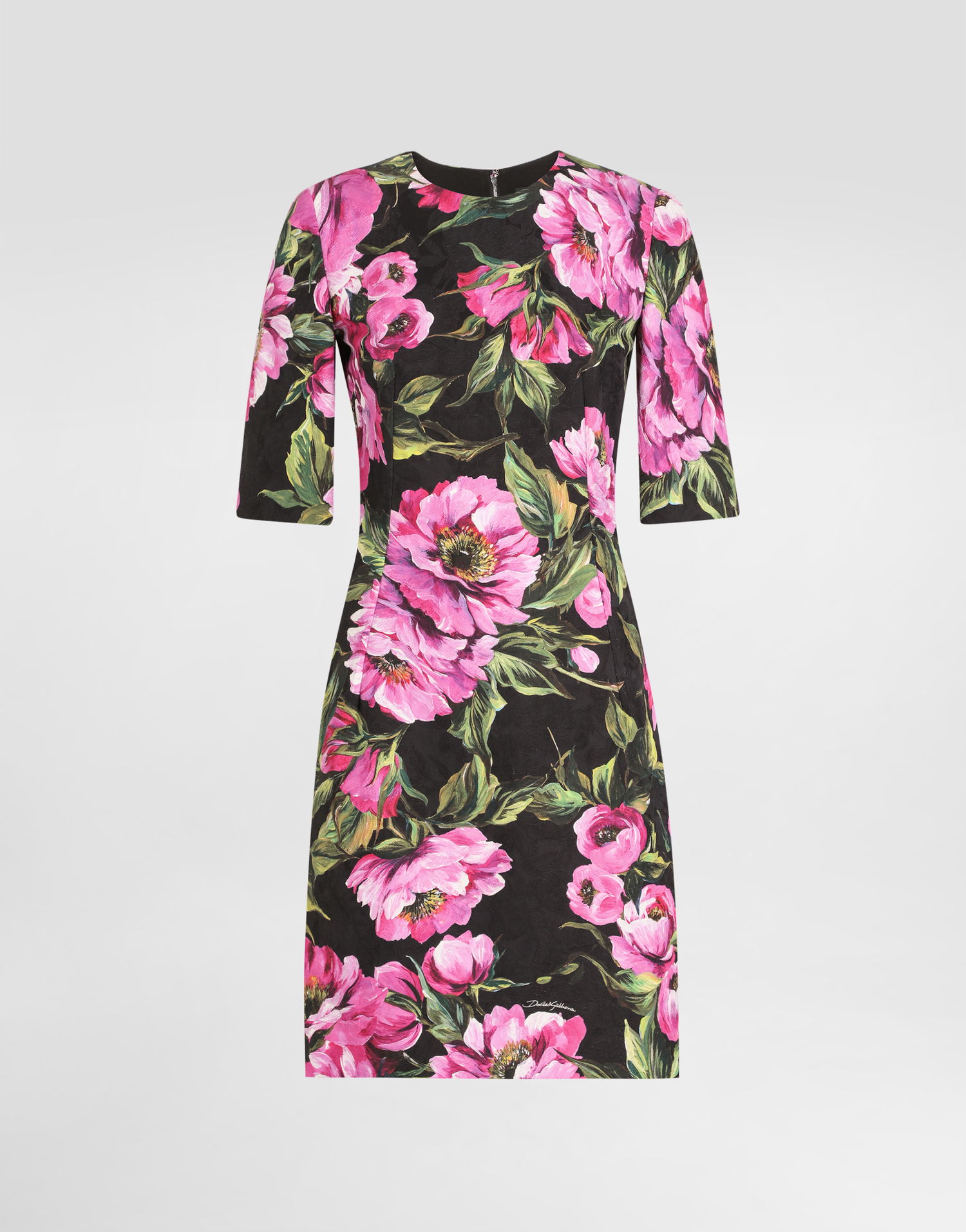 Kjole Dolce & Gabbana Dolce & Gabbana Peony-Print Fit-and-Flare Midi Dress Flerfarvet | F6TMJTFSFN9HN5KR, 0