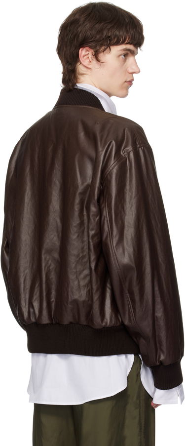 Bomberjakke Dries Van Noten Dries Van Noten Faux-Leather Bomber Jacket Brun | 251-020515-1502, 2