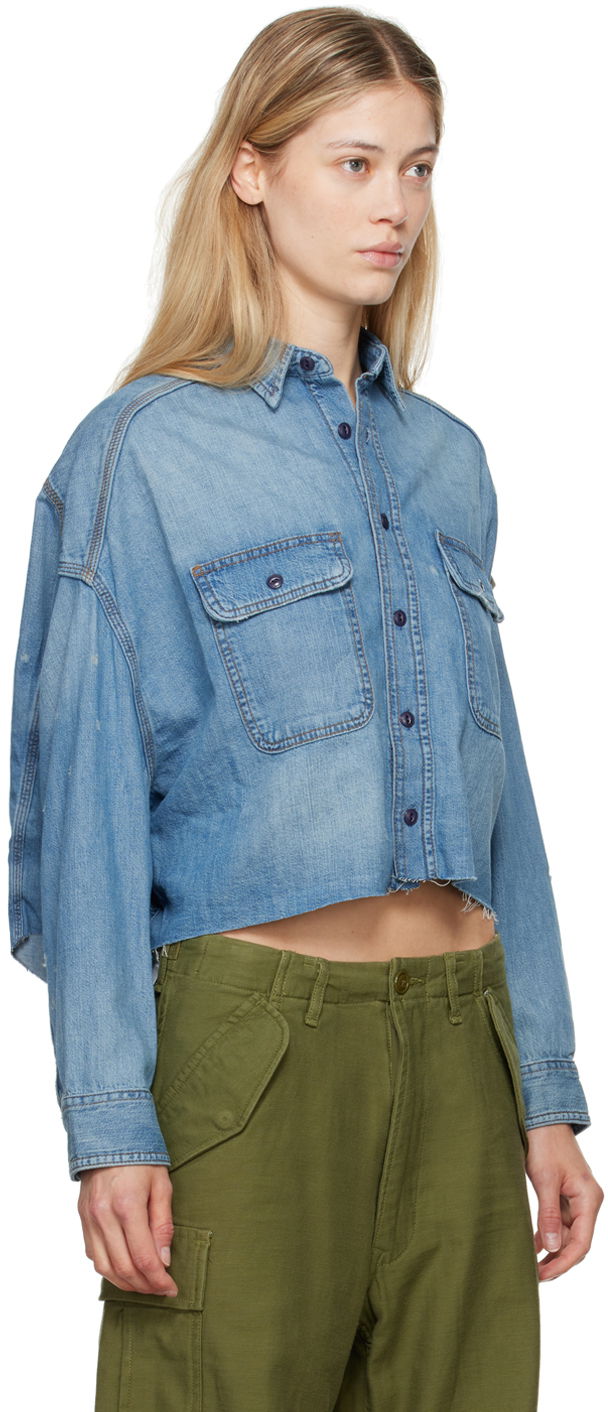 Skjorte R13 R13 Cropped Denim Shirt Blå | R13W3163 243, 1