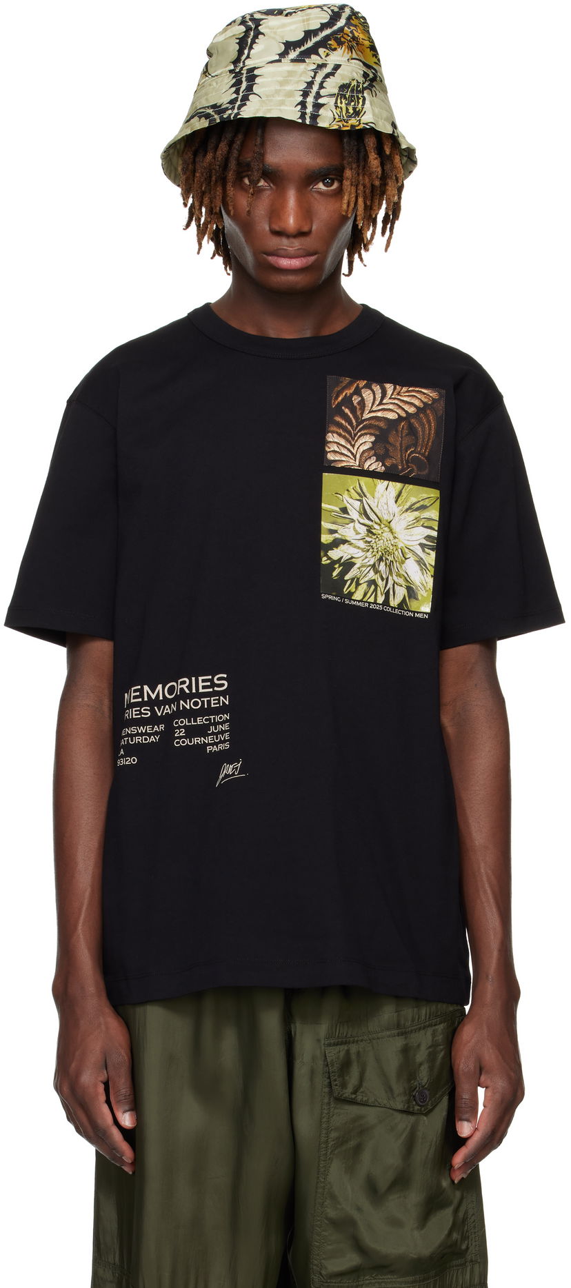 T-shirt Dries Van Noten Dries Van Noten Show Graphic Print T-Shirt Sort | 251-021109-1600