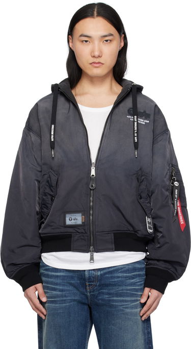 Bomberjakke AAPE by A Bathing Ape AAPE by A Bathing Ape Alpha Industries Edition MA-1 Reversible Bomber Jacket Sort | AAPJKM9709XXNBKL, 0