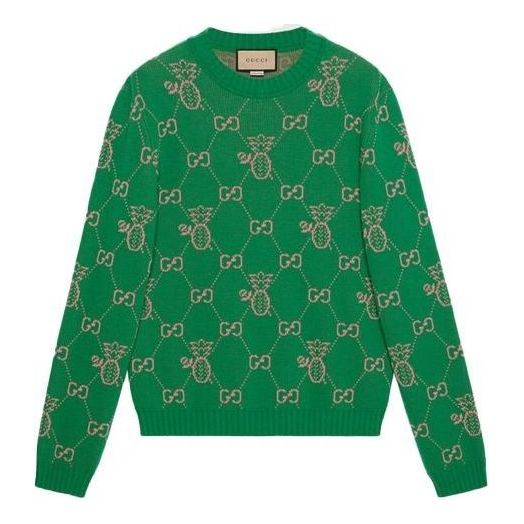 Sweater Gucci Pineapple Jacquard Sweatshirt Grøn | 683091-XKB70-3318