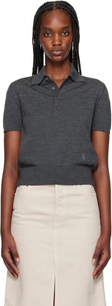 Polo skjorte Burberry Burberry Cropped Wool Polo Grå | 8102096, 0