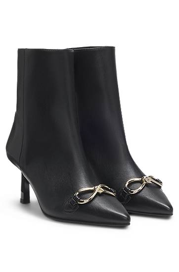 Sneakers og sko BOSS Faux-leather boots with hardware trim and 7cm heel Sort | 50552728