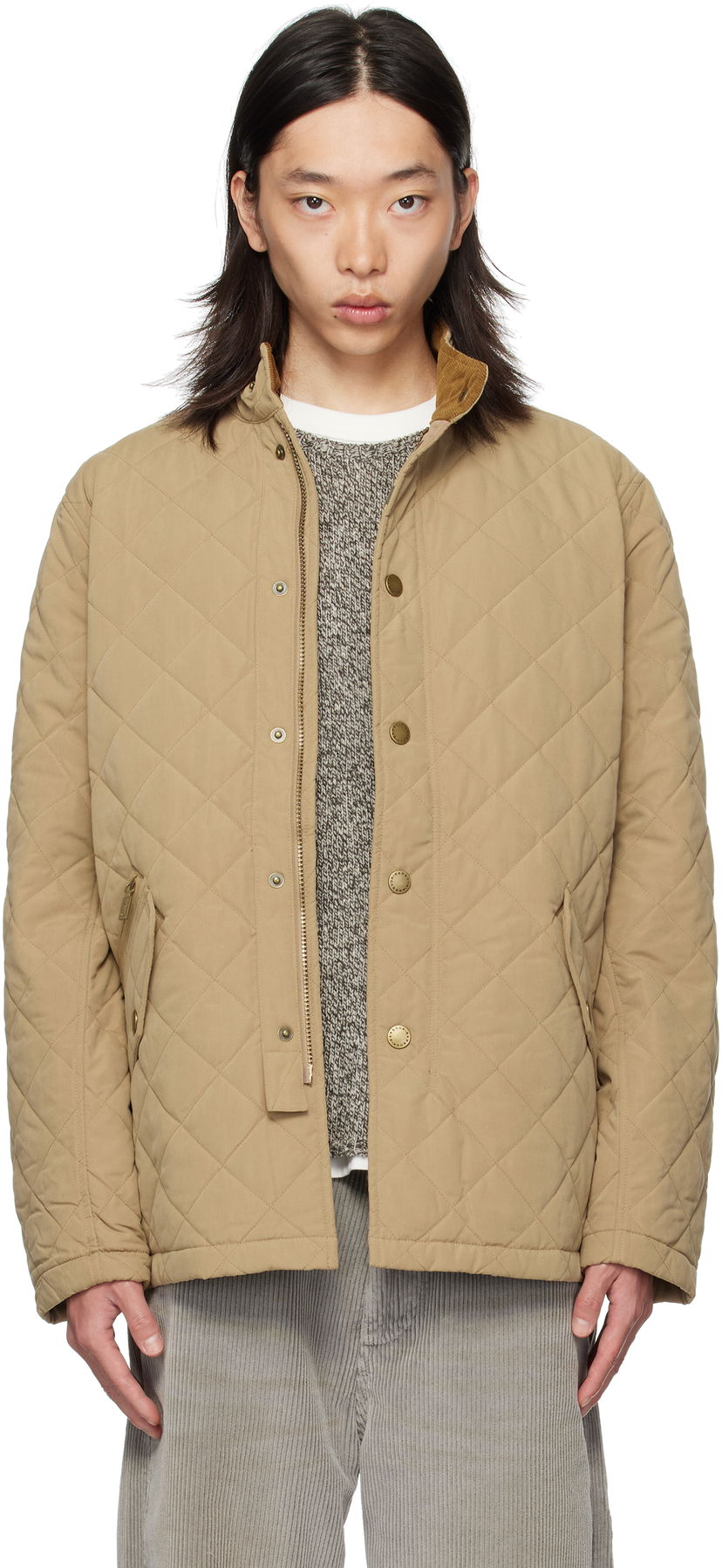 Jakke Barbour Barbour Shoveler Quilted Jacket Beige | MQU0784BE31