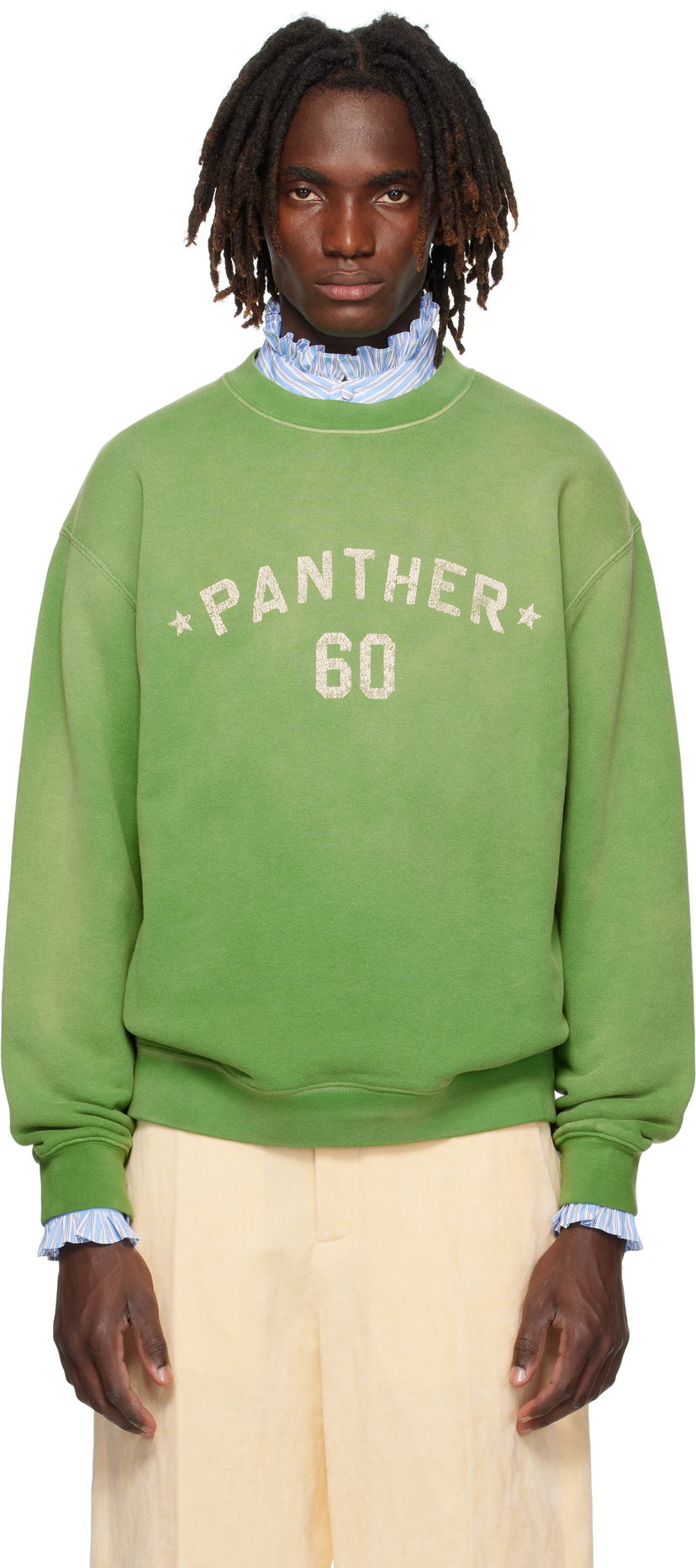 Sweatshirt Valentino Valentino 'Chez Valentino' Print Cotton Sweatshirt Grøn | 7V3MF29NAYH