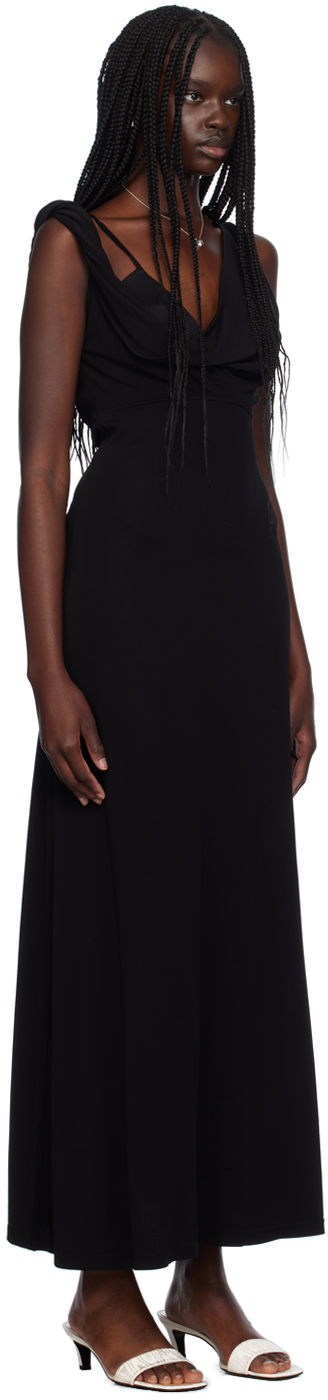 Kjole TOTEME Twist Drape Maxi Dress Sort | 243-WRD2970-FB0162, 1