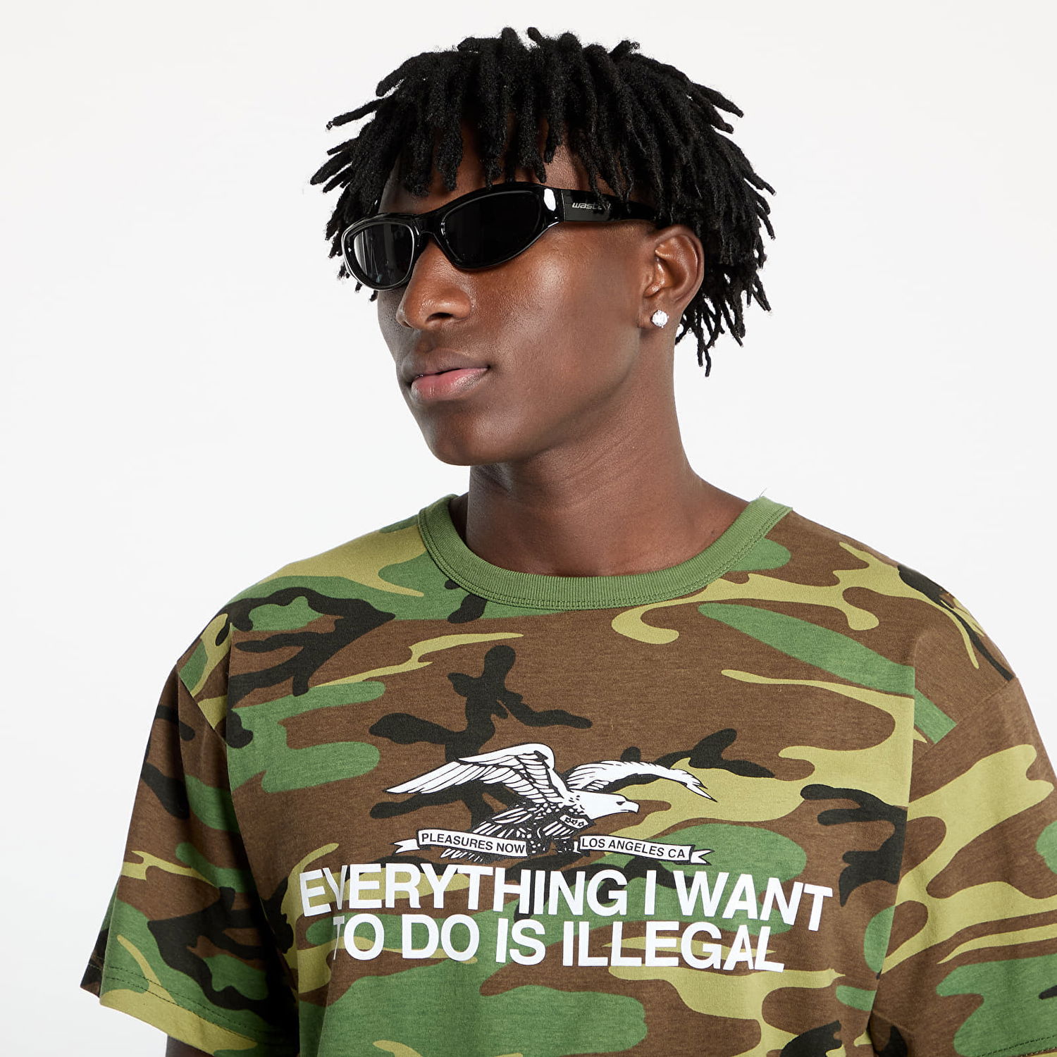 T-shirt Pleasures PLEASURES Illegal Camo T-Shirt Grøn | P24W038 WOODLAND, 1