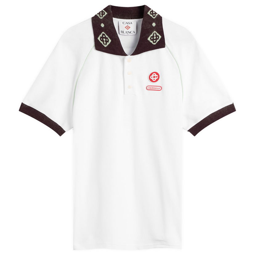 Polo skjorte Casablanca Textured Pique Chenille Collar Raglan Polo Flerfarvet | M-AW25-JTP-435-01