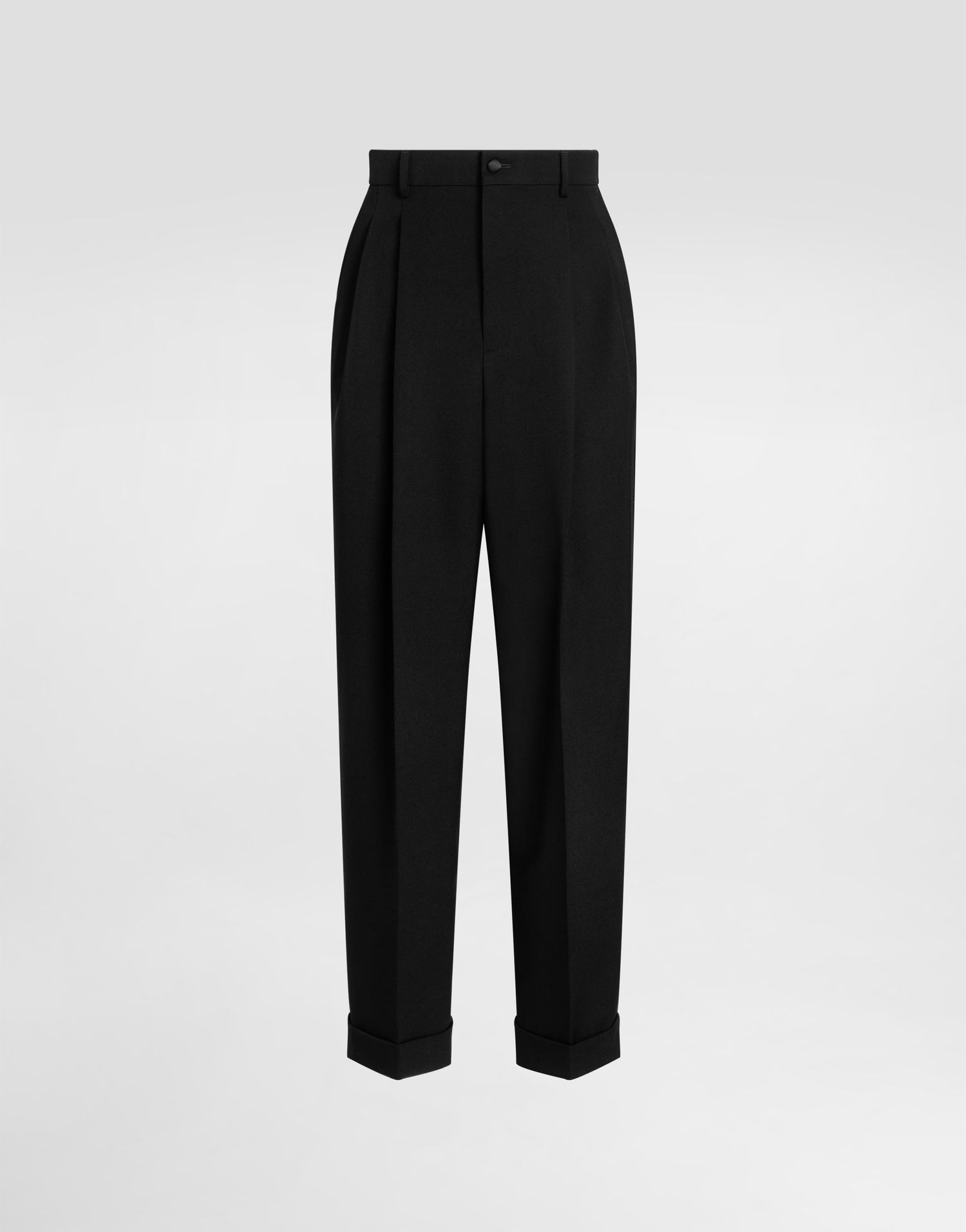 Bukser Dolce & Gabbana Dolce & Gabbana Wool Gabardine Cuffed Trousers Sort | GP17FTFU21EN0000, 0