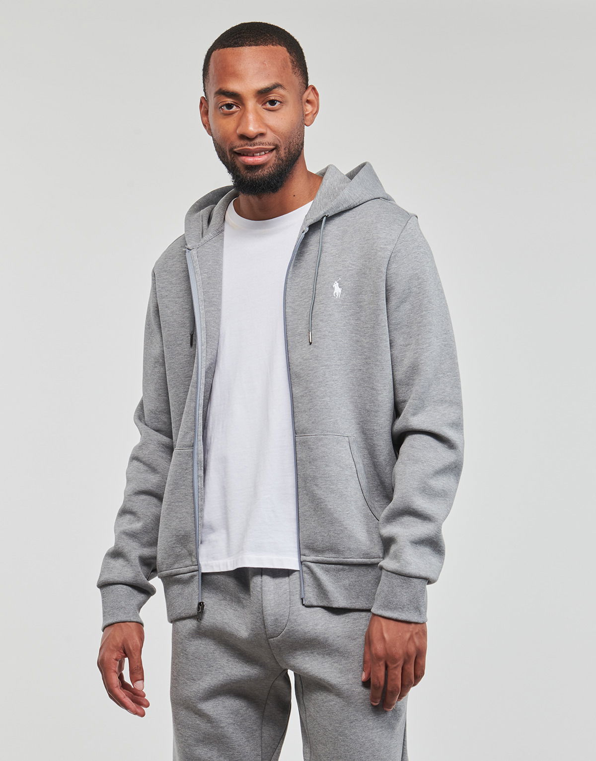 Sweatshirt Polo by Ralph Lauren Double Knit Tech Logo Central Hoodie Grå | 710881517031, 0
