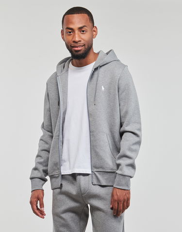 Sweatshirt Polo by Ralph Lauren Double Knit Tech Logo Central Hoodie Grå | 710881517031, 0