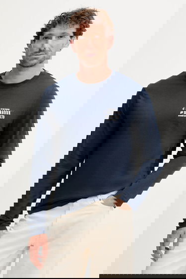 T-shirt Barbour Barbour Long Sleeve Graphic T-Shirt Mørkeblå | MTS1471, 0