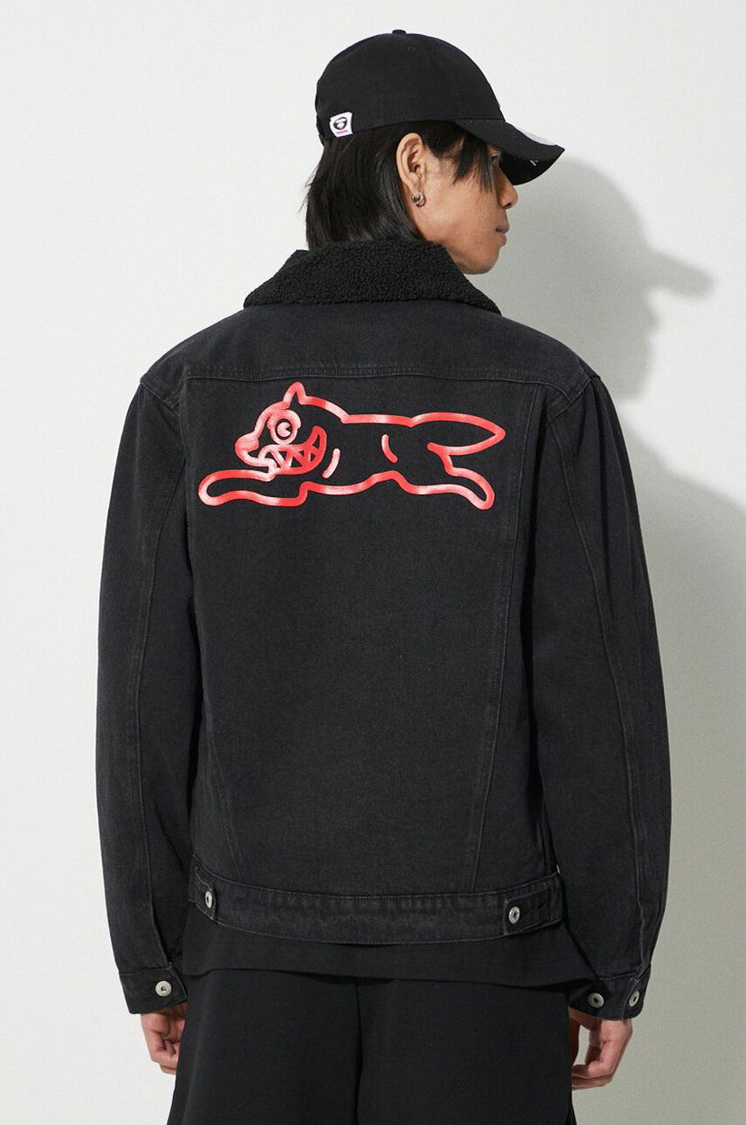 Jakke BBC IceCream ICECREAM Running Dog Sherpa Denim Jacket Sort | IC24147