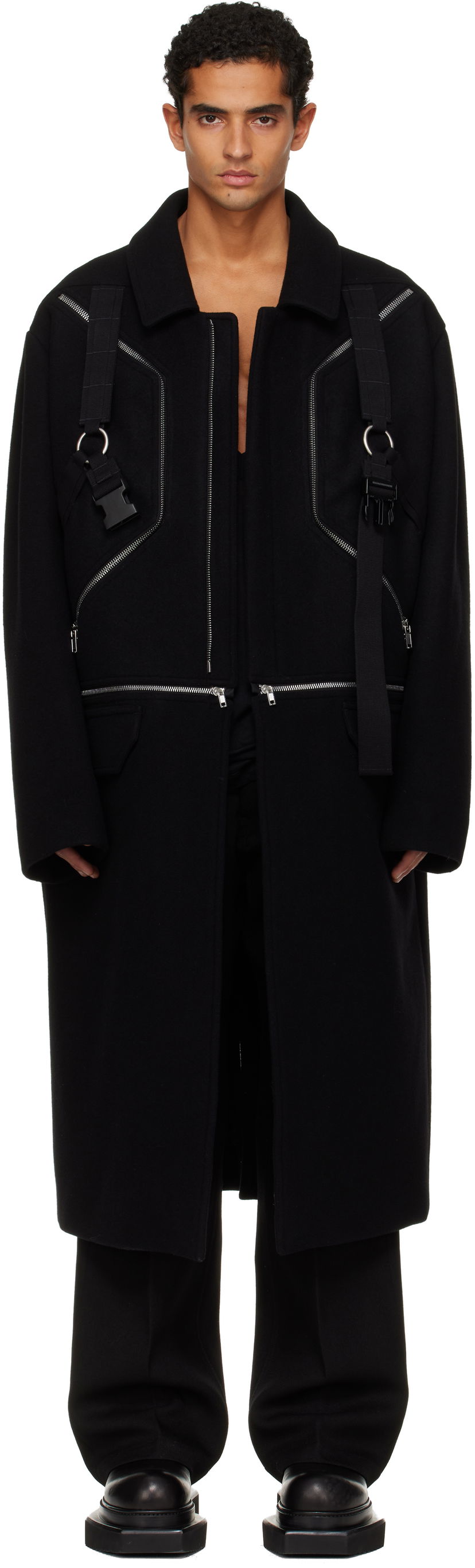 Frakker Rick Owens Concordians Blixa Jumbo Mac Coat Sort | RR02E1903 WSFER1