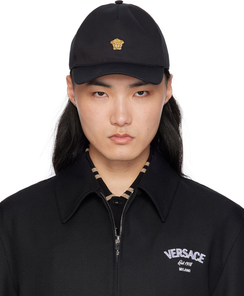 Kasket Versace Versace Embroidered Logo Cap Sort | 1010746_1A14003