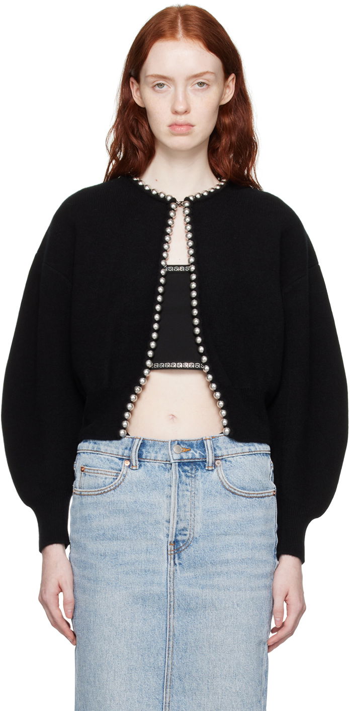 Sweater Alexander Wang Ball Chain Open Front Cardigan Sort | 1KC4233071, 0