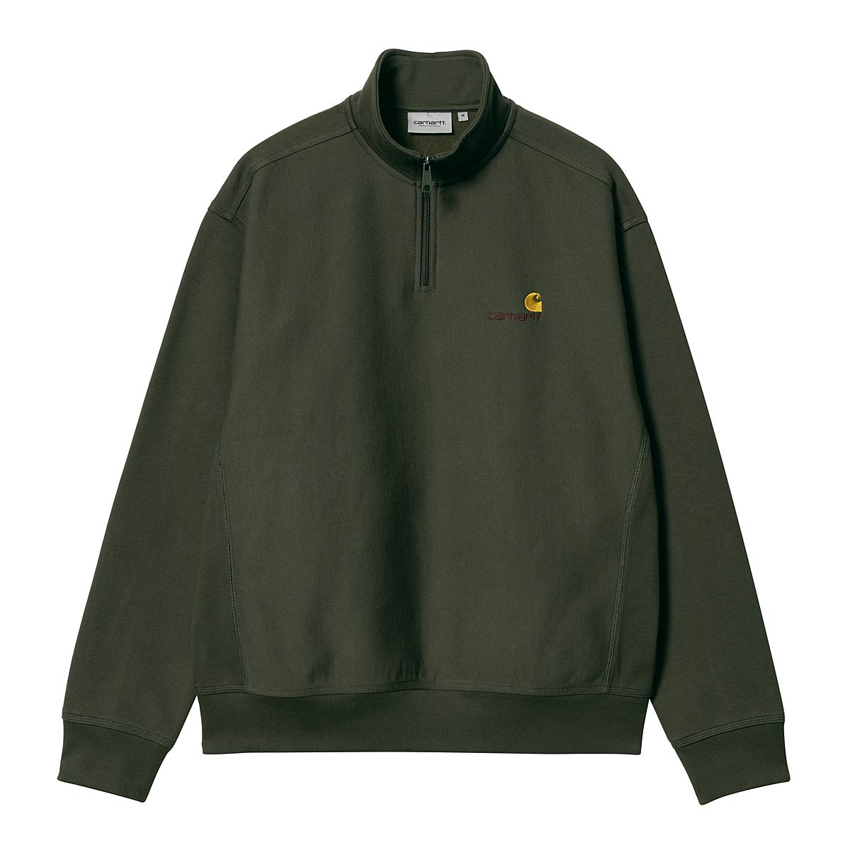 Sweatshirt Carhartt WIP Half Zip American Script Sweat Grøn | I027014.1NQXX, 1
