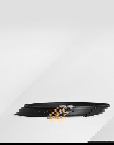 Bælter Dolce & Gabbana Dolce & Gabbana DG Logo Leather Belt Sort | BE1663AV95680999, 0