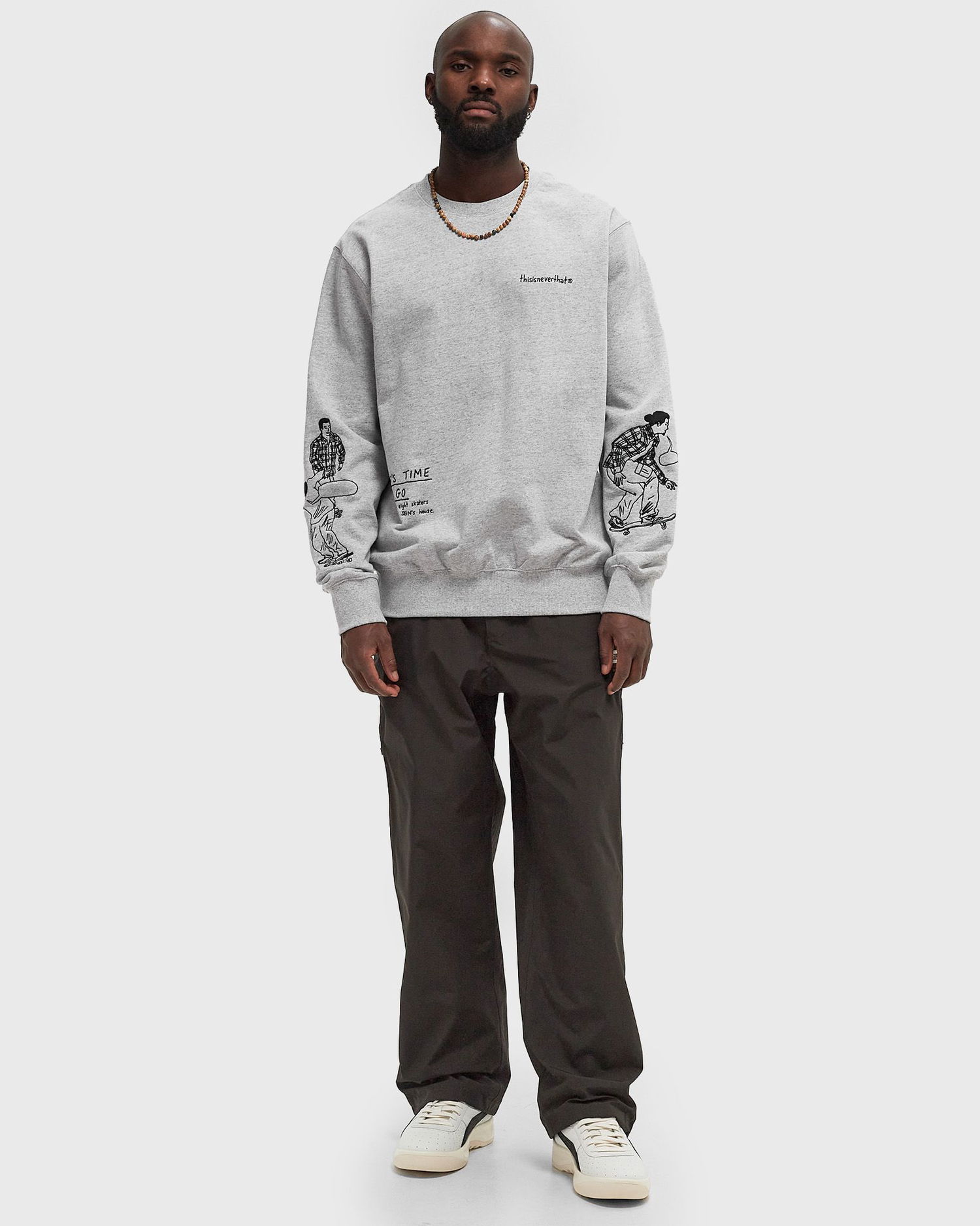 Sweatshirt thisisneverthat SKETCH EMBROIDERY CREWNECK Sweatshirt Grå | TN243TSWCW04HGR, 1