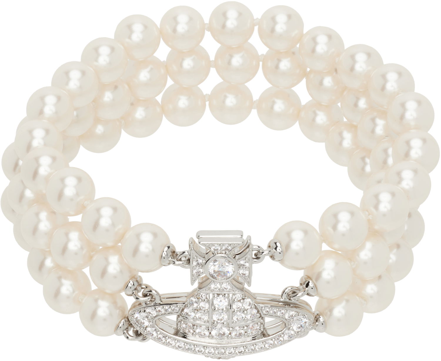 Armbånd Vivienne Westwood Vivienne Westwood Graziella Three Row Pearl Bracelet Hvid | 6103008J-02P132, 0