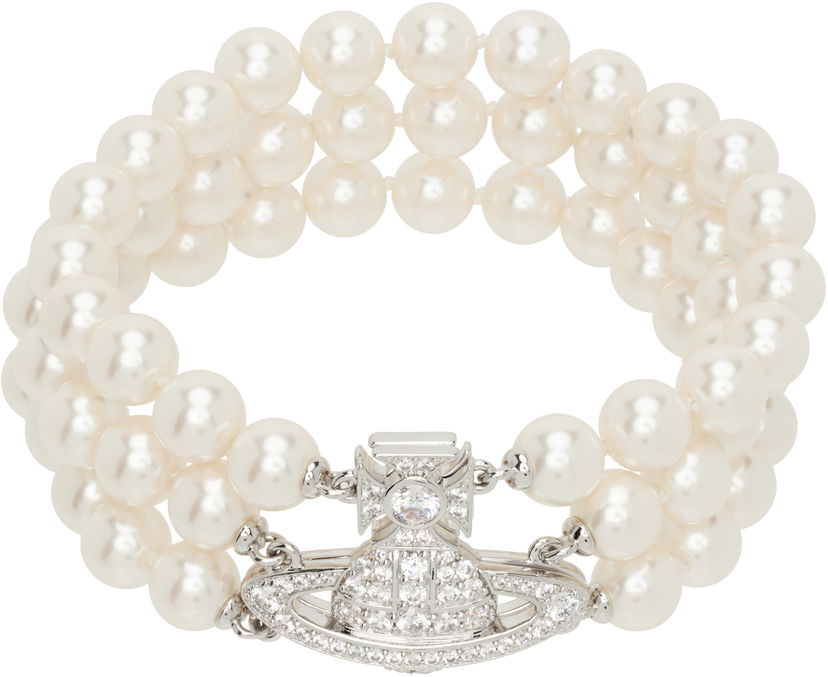 Armbånd Vivienne Westwood Vivienne Westwood Graziella Three Row Pearl Bracelet Hvid | 6103008J-02P132