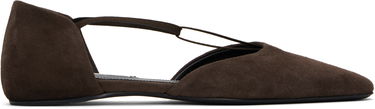Tøj TOTEME TOTEME Suede T-Strap Ballerina Flats Brun | 252-WAS805-LE0114, 0