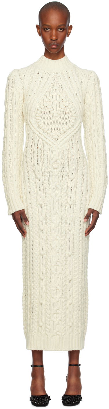 Kjole Jean Paul Gaultier Jean Paul Gaultier Cable Knit Maxi Dress Hvid | 24/31-F-RO241-M080-64