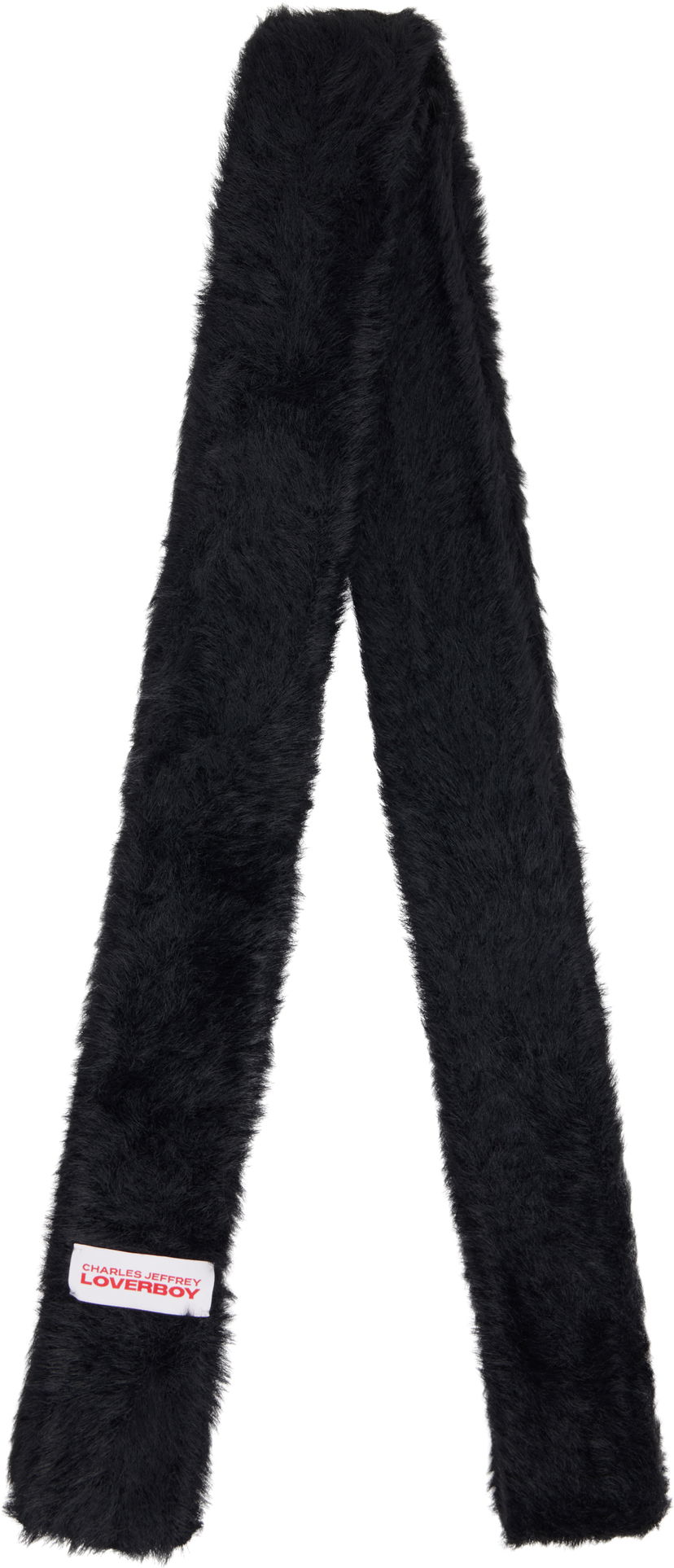 Tørklæde Charles Jeffrey Loverboy Charles Jeffrey LOVERBOY Fluffy Skinny Scarf Sort | 54140701