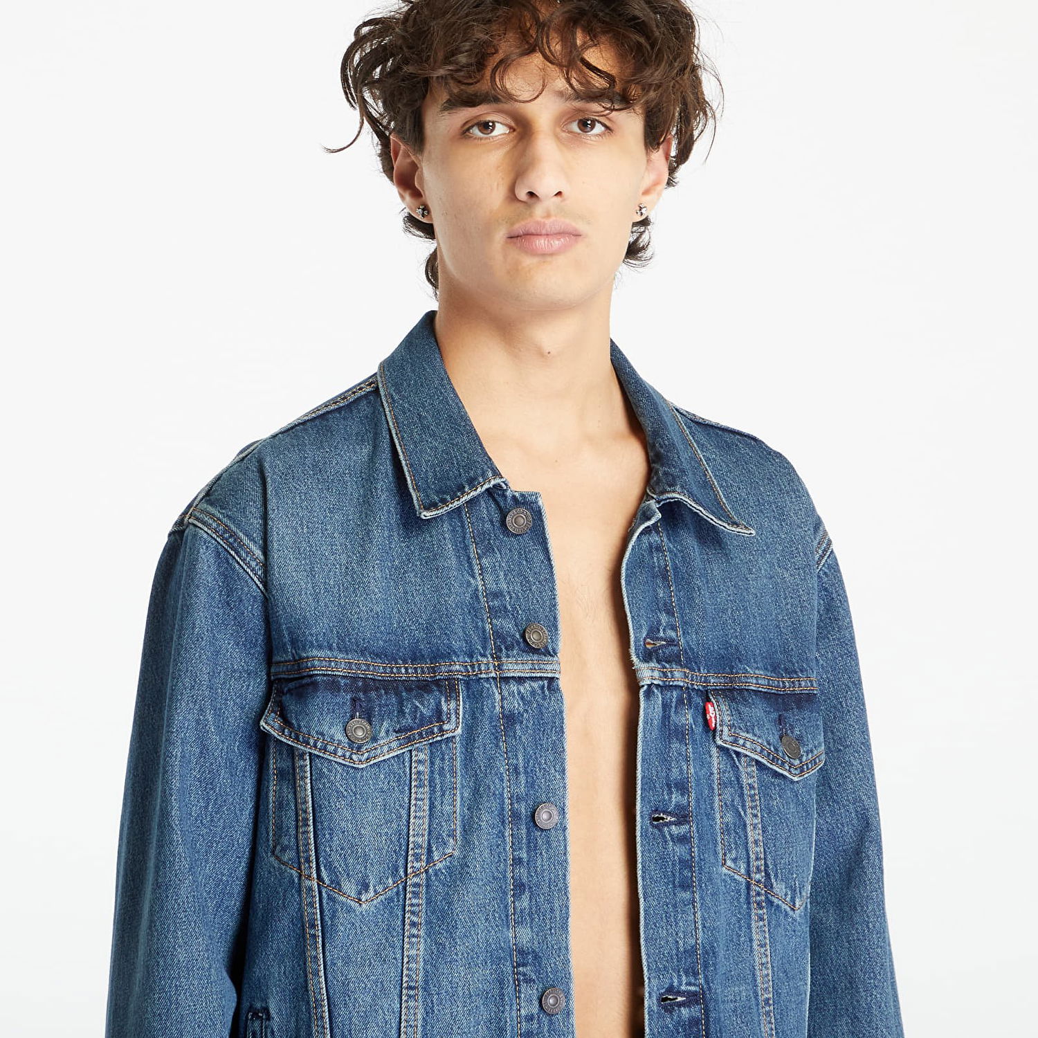 Jakke Levi's ® Relaxed Fit Trucker Jacket Med Indigo - Worn In Blå | A5782-0001, 1