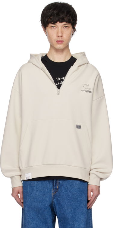 Sweatshirt izzue Izzue Graphic Print Zip Hoodie Beige | IZXSWN3157W4NGYR, 0