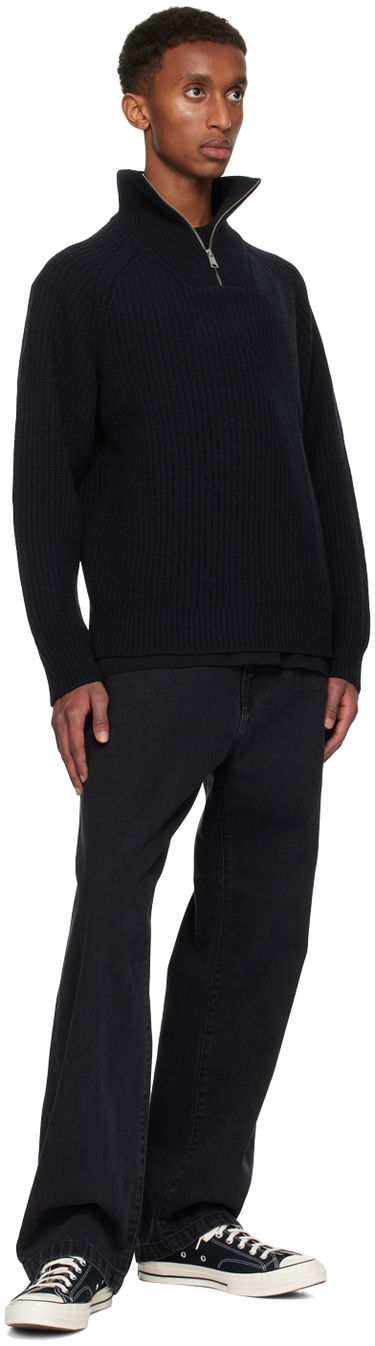 Sweater Carhartt WIP Ribbed Half-Zip Sweater Sort | I033913, 3