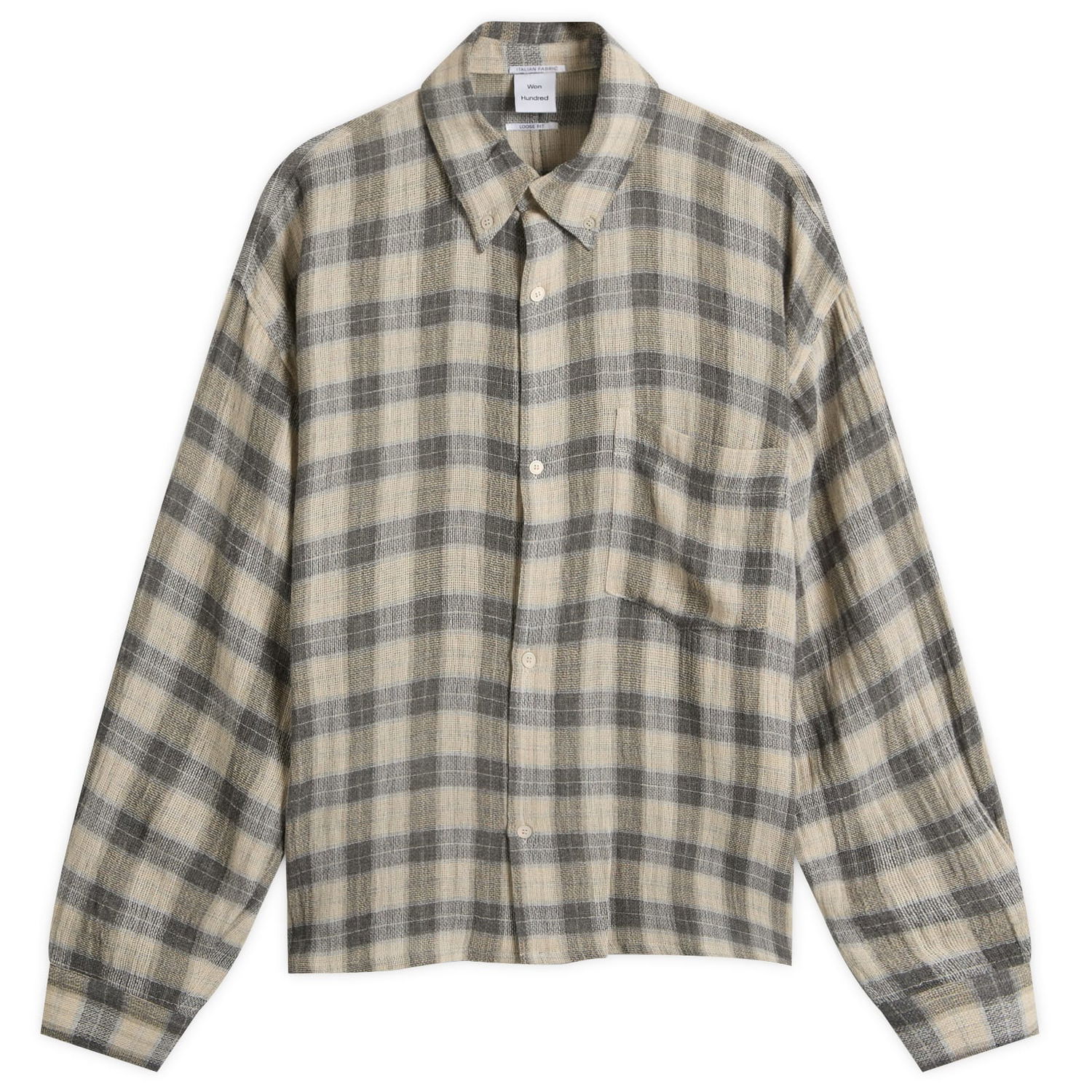 Jakke Won Hundred Maza Check Overshirt Beige | 3913-14300, 0