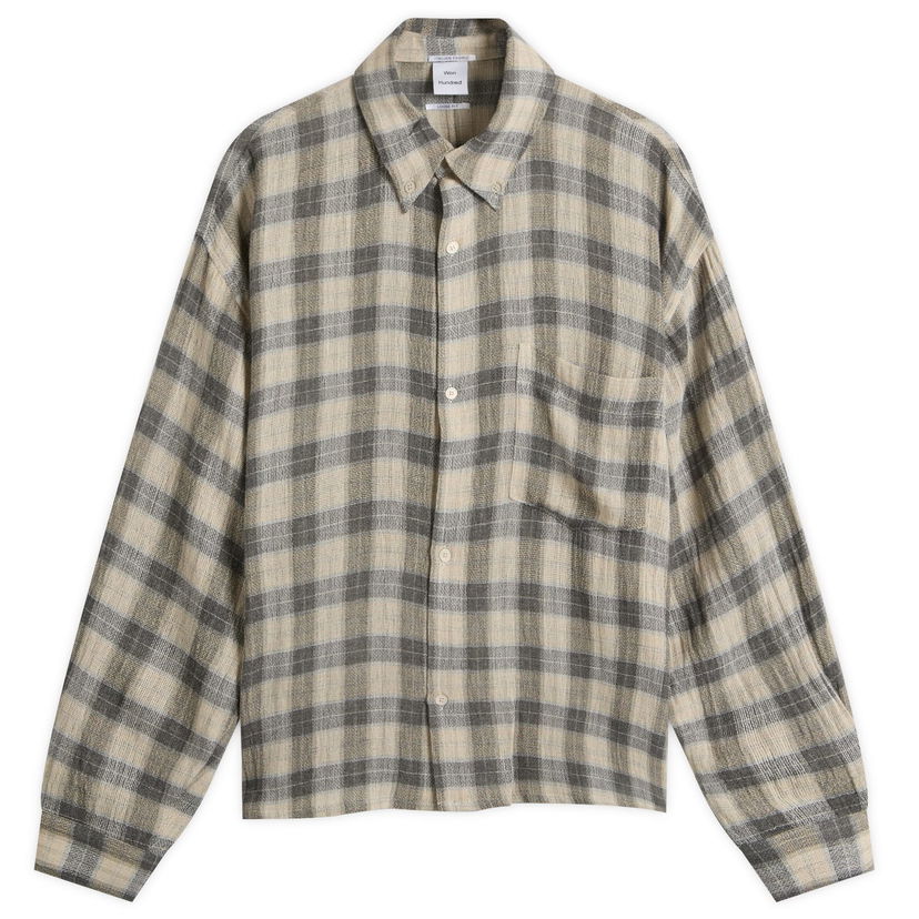 Jakke Won Hundred Maza Check Overshirt Beige | 3913-14300