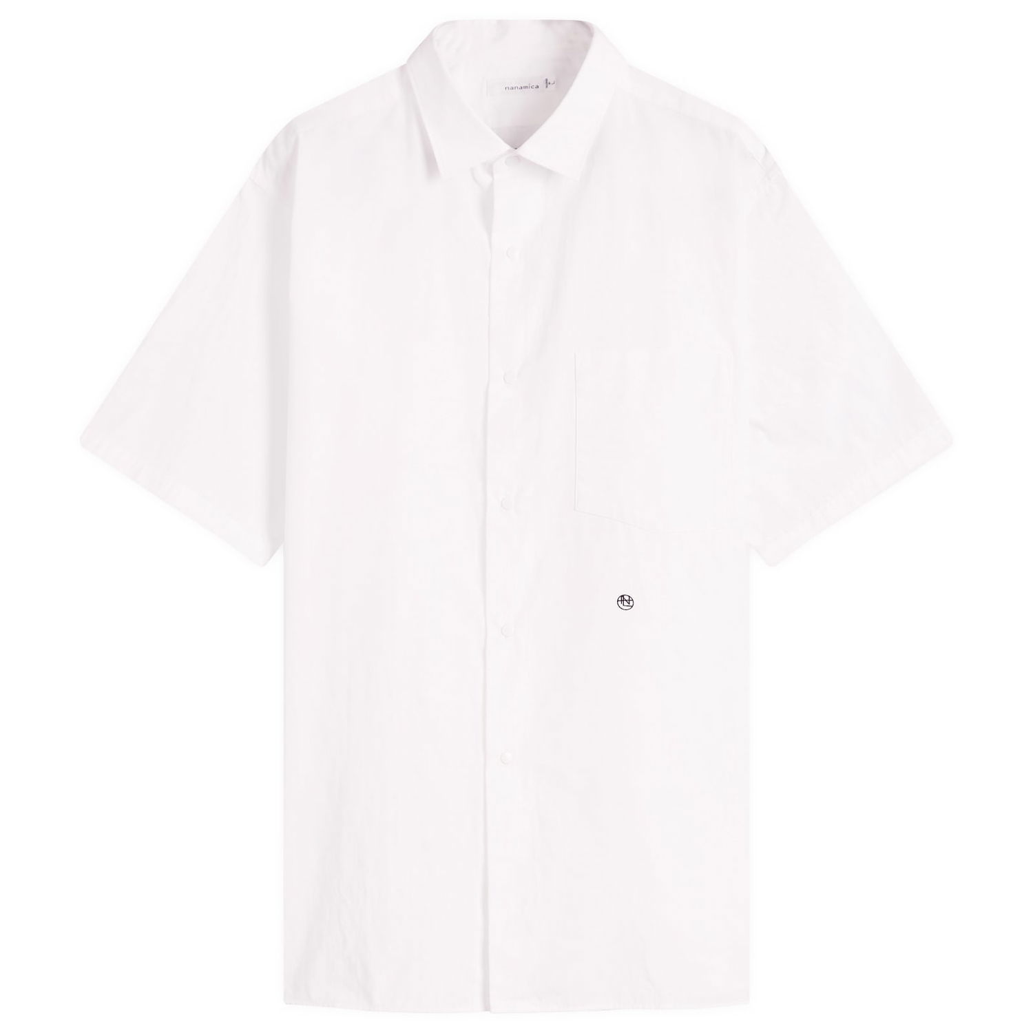 Skjorte NANAMICA Nanamica Regular Collar Wind Short Sleeve Shirt, Size Large Hvid | SUGS405E-OW, 0