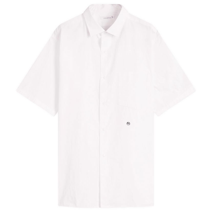 Skjorte NANAMICA Nanamica Regular Collar Wind Short Sleeve Shirt, Size Large Hvid | SUGS405E-OW