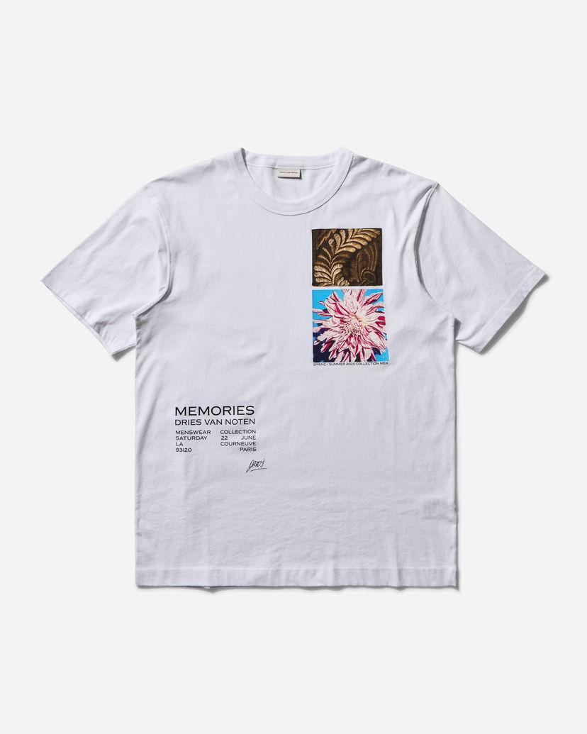 T-shirt Dries Van Noten Dries Van Noten Memories Print T-Shirt Hvid | 251-021109-1600 1