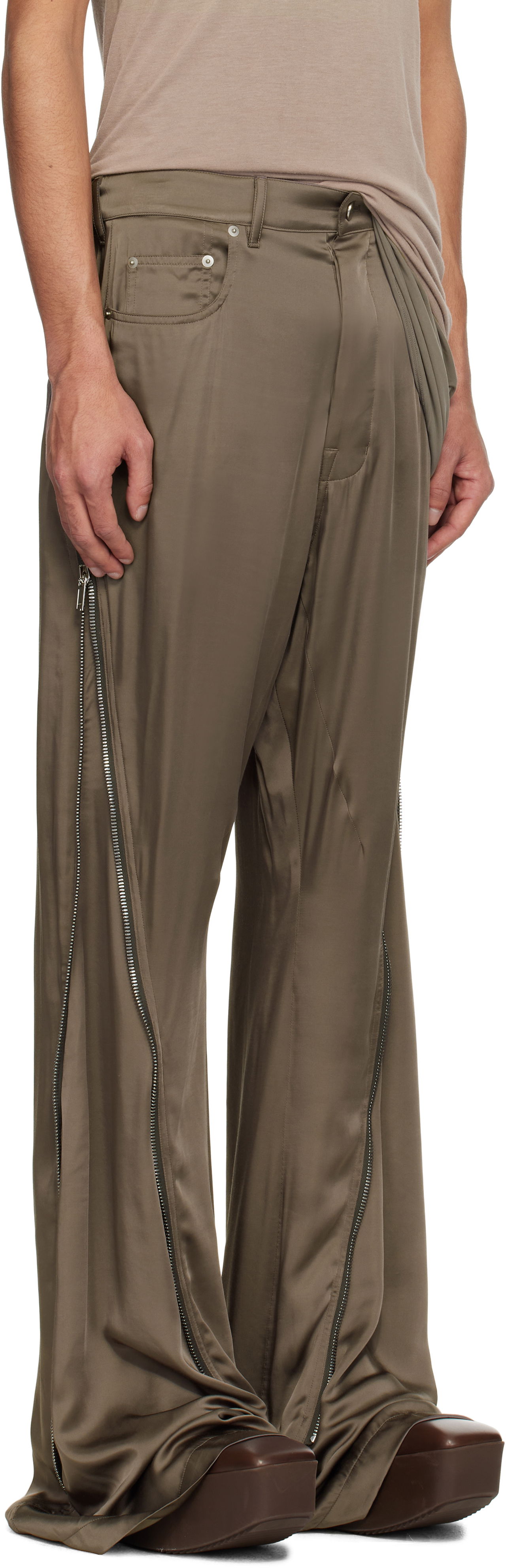 Bukser Rick Owens Rick Owens Hollywood Bolan Banana Trousers Grøn | RR01E5343 SCH, 1