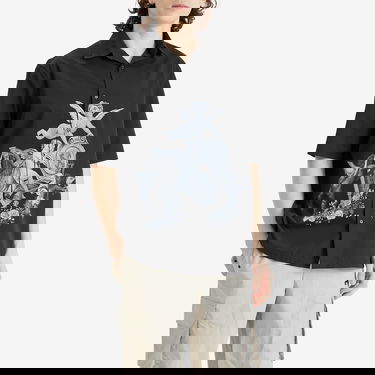 Skjorte Off-White Off-White Putti Poplin Bowling Shirt Sort | OMGG013S25FAB0031001, 2