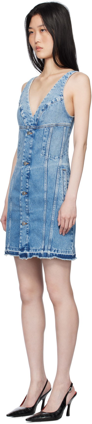 Kjole Stella McCartney Stella McCartney Vintage Wash Denim Minidress Blå | 6D03553SQH05, 3