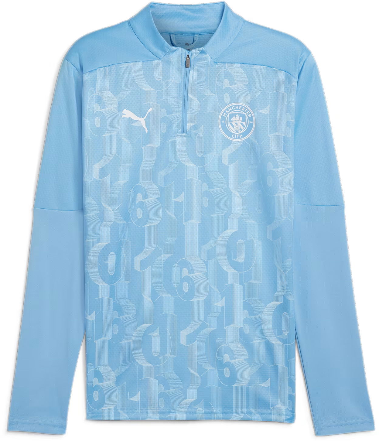 T-shirt Puma Manchester City Pre-match Quarter-Zip Blå | 777579-21, 0