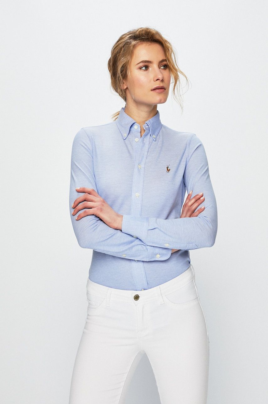 Skjorte Polo by Ralph Lauren Slim Oxford Shirt Blå | 211664427001, 0
