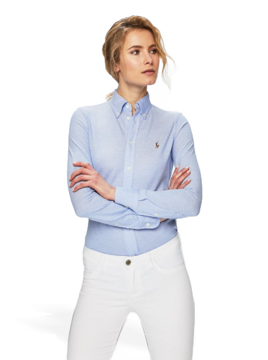 Skjorte Polo by Ralph Lauren Slim Oxford Shirt Blå | 211664427001