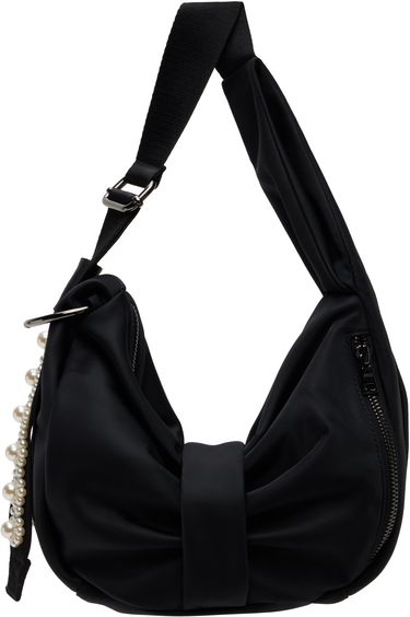 Skuldertaske Simone Rocha Simone Rocha Mini Pearl-Embellished Sling Bow Bag Sort | BAG198B 0761, 0