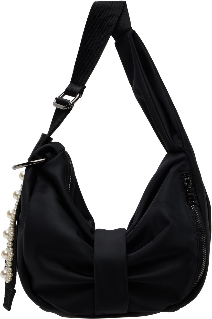 Skuldertaske Simone Rocha Simone Rocha Mini Pearl-Embellished Sling Bow Bag Sort | BAG198B 0761