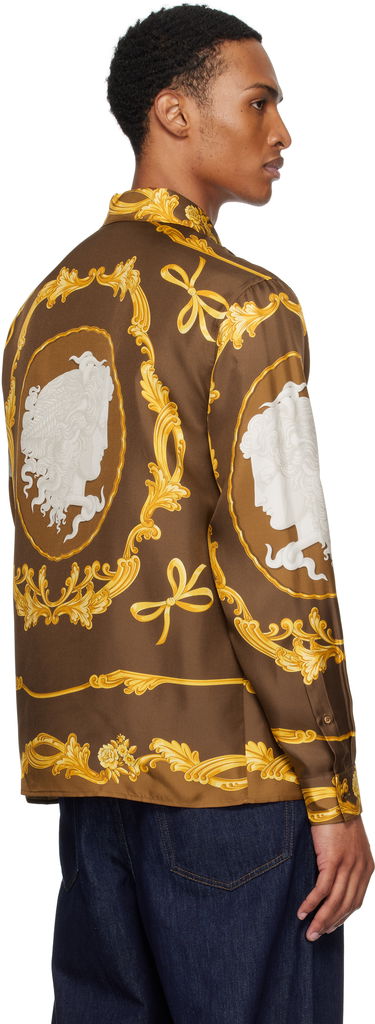 Skjorte Versace Versace Cameo Silk Shirt Brun | 1019438_1A14187, 2