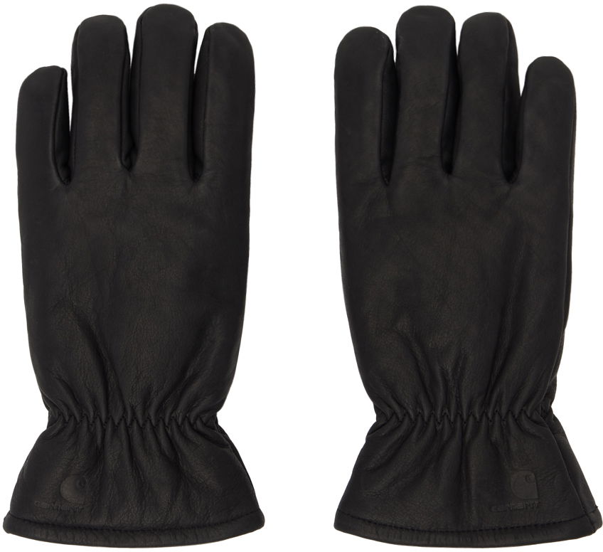 Handsker Carhartt WIP Leather Gloves With Elastic Wrist Sort | I030900, 0