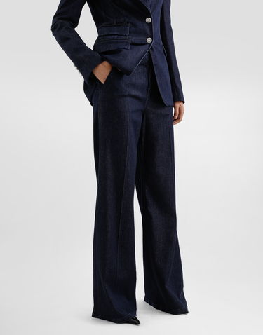 Jeans Dolce & Gabbana Dolce & Gabbana Silk Denim Palazzo Pants Blå | FTC6YDG8MR3S9001, 3