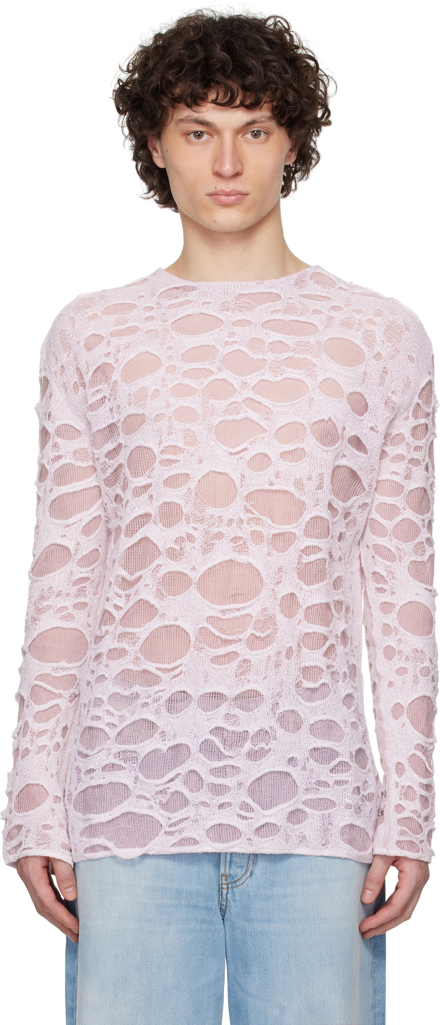 Sweater Acne Studios Acne Studios Layered Knit Sweater Lyserød | B60362-, 0