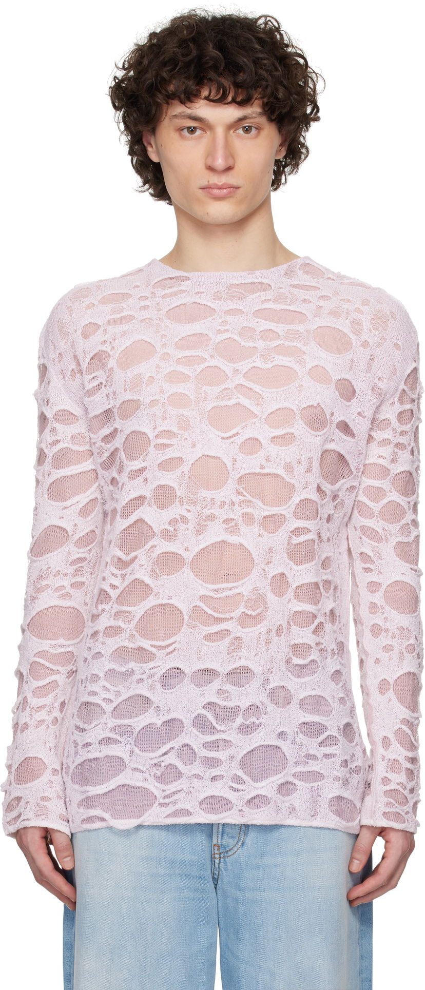 Sweater Acne Studios Acne Studios Layered Knit Sweater Lyserød | B60362-
